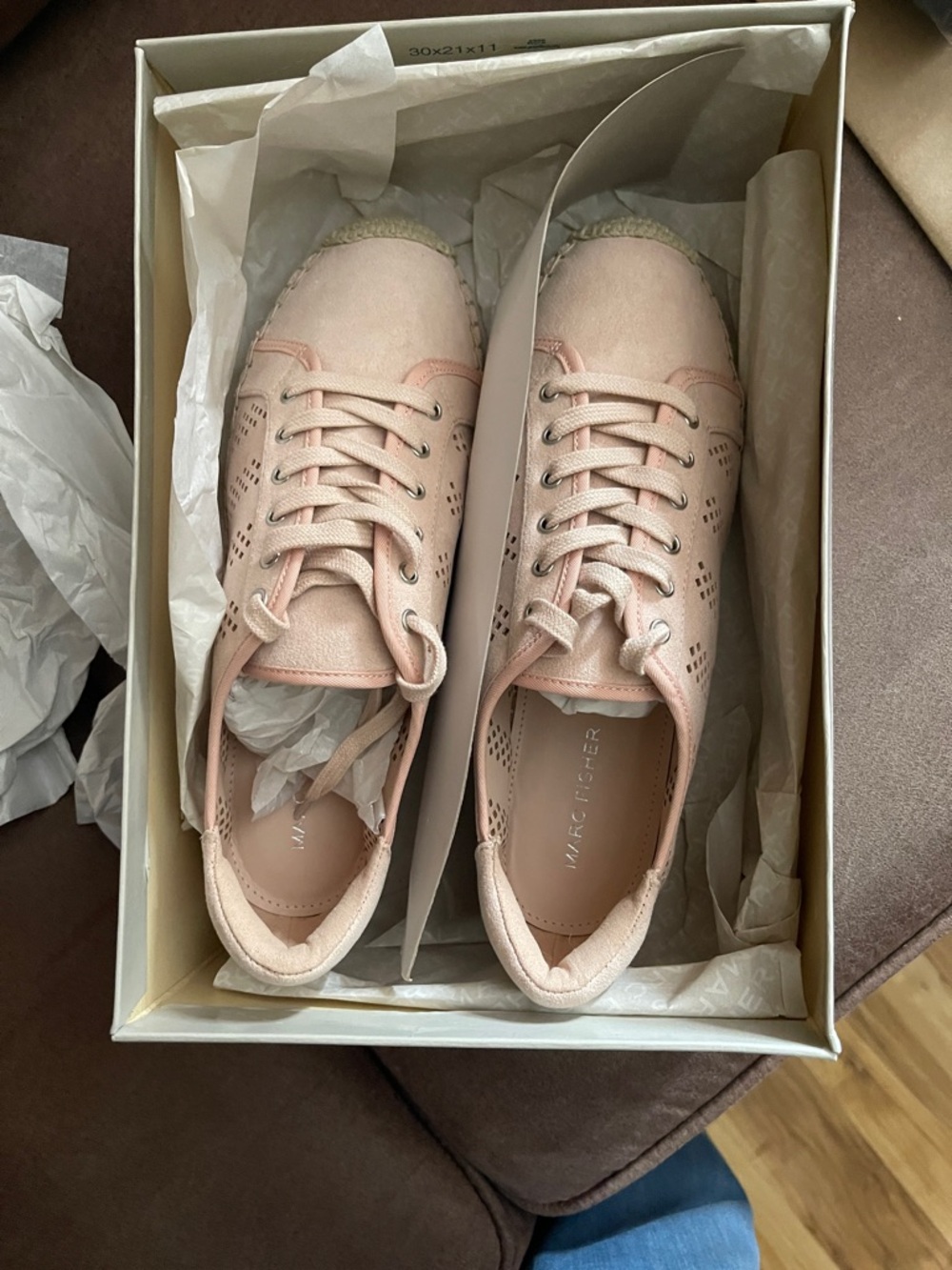 PINK Marc Fisher Blush Pink Lace-Up Sneakers NEW